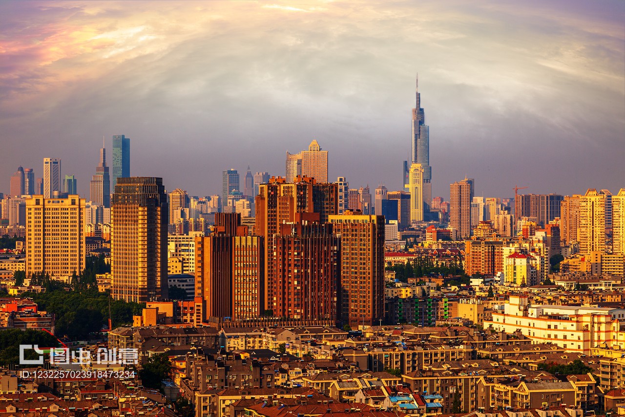 南京市全景鸟瞰图,城际线